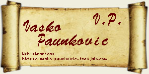 Vasko Paunković vizit kartica
